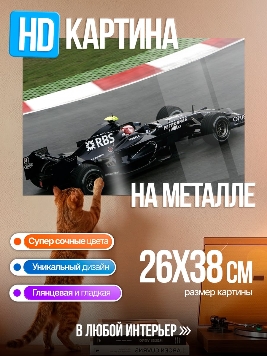 Картина на металле Черный болид