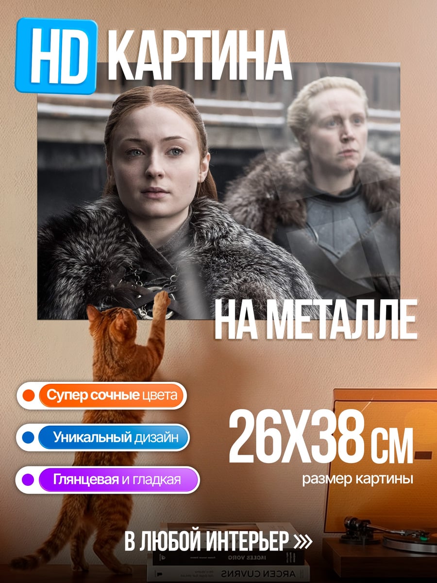Картина на металле Санса и Бриенна