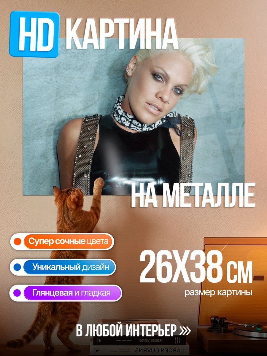 Картина на металле Певица Пинк