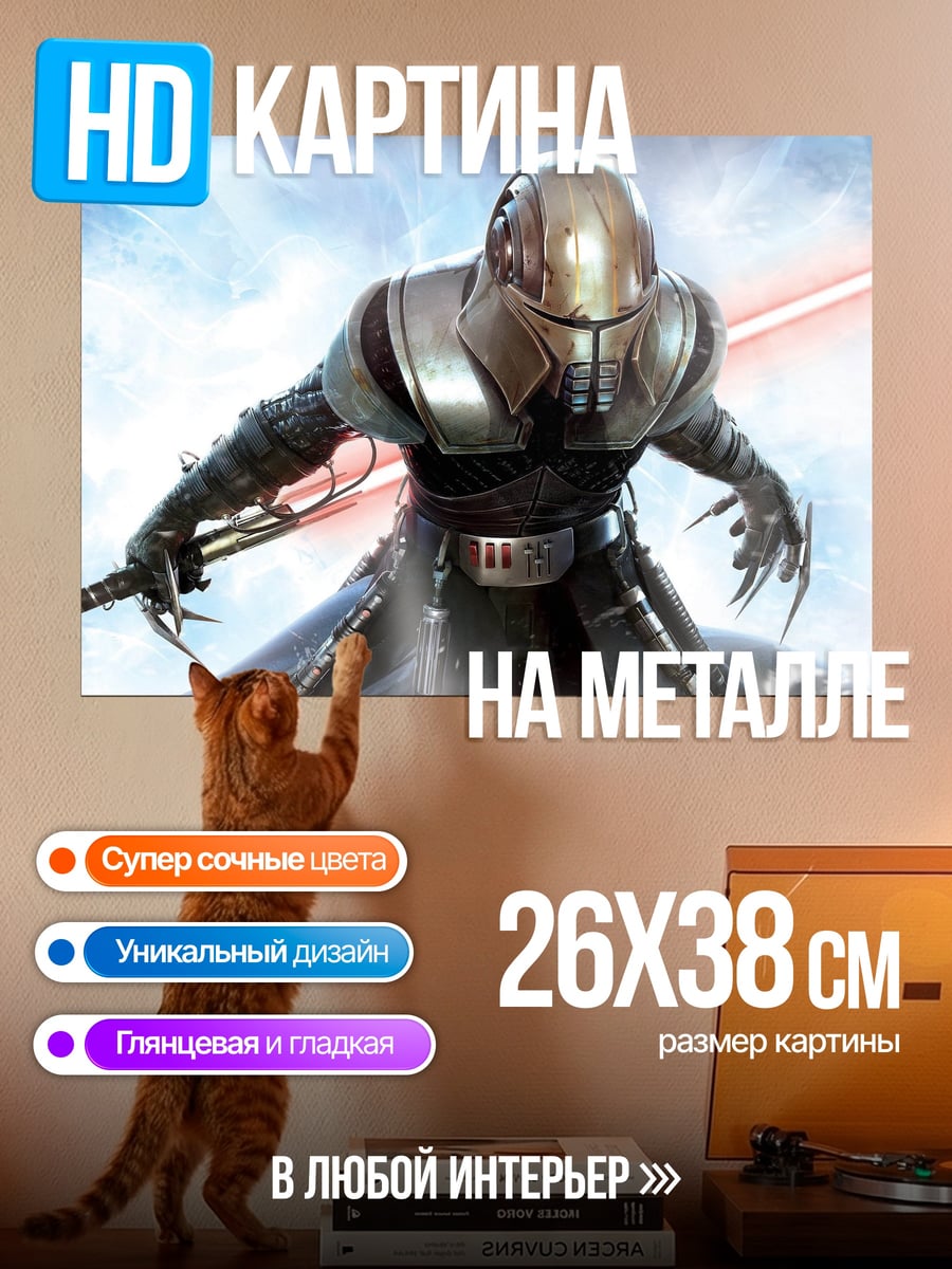 Картина на металле Ситх воин