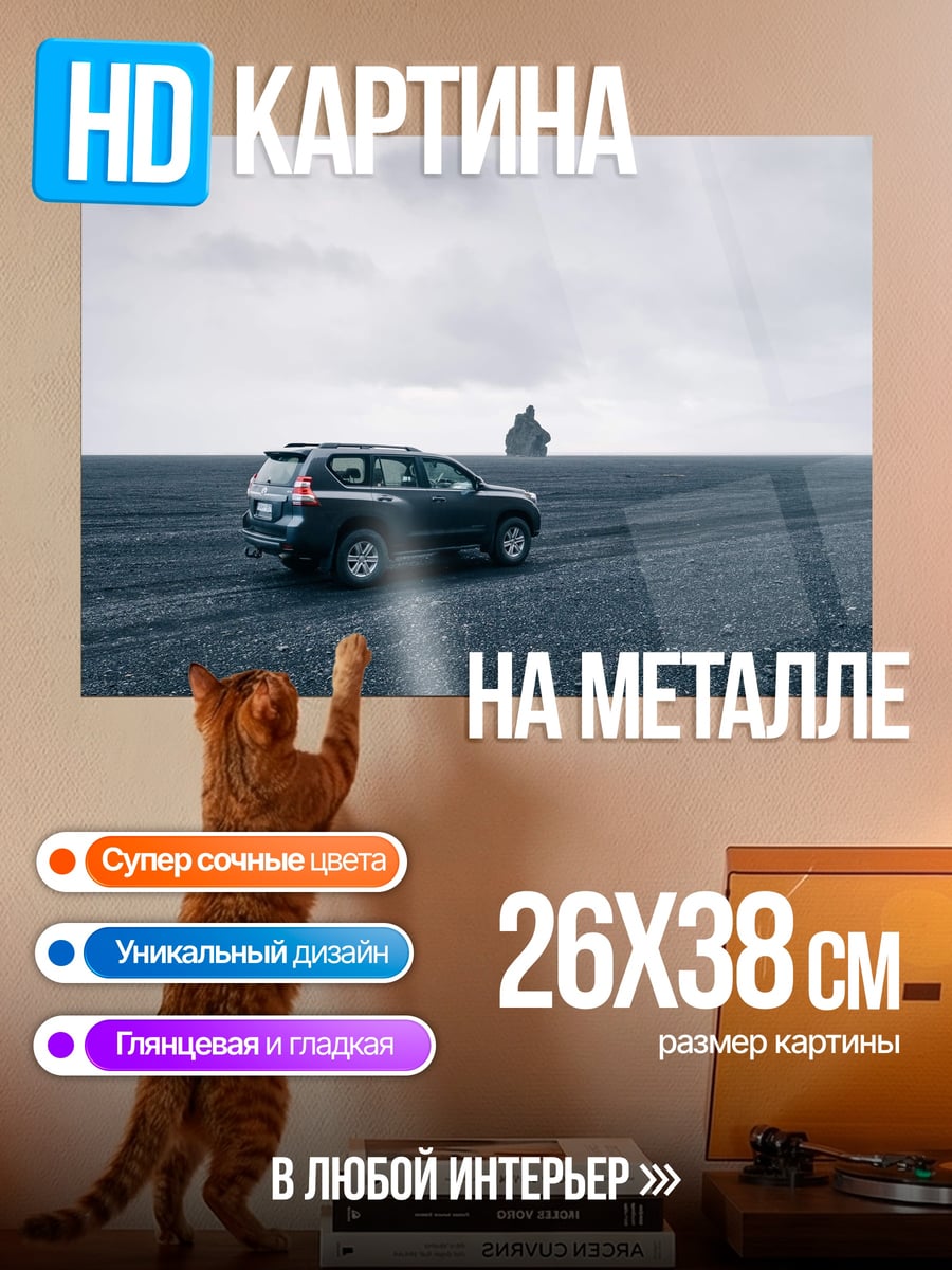 Картина на металле Внедорожник в пустыне