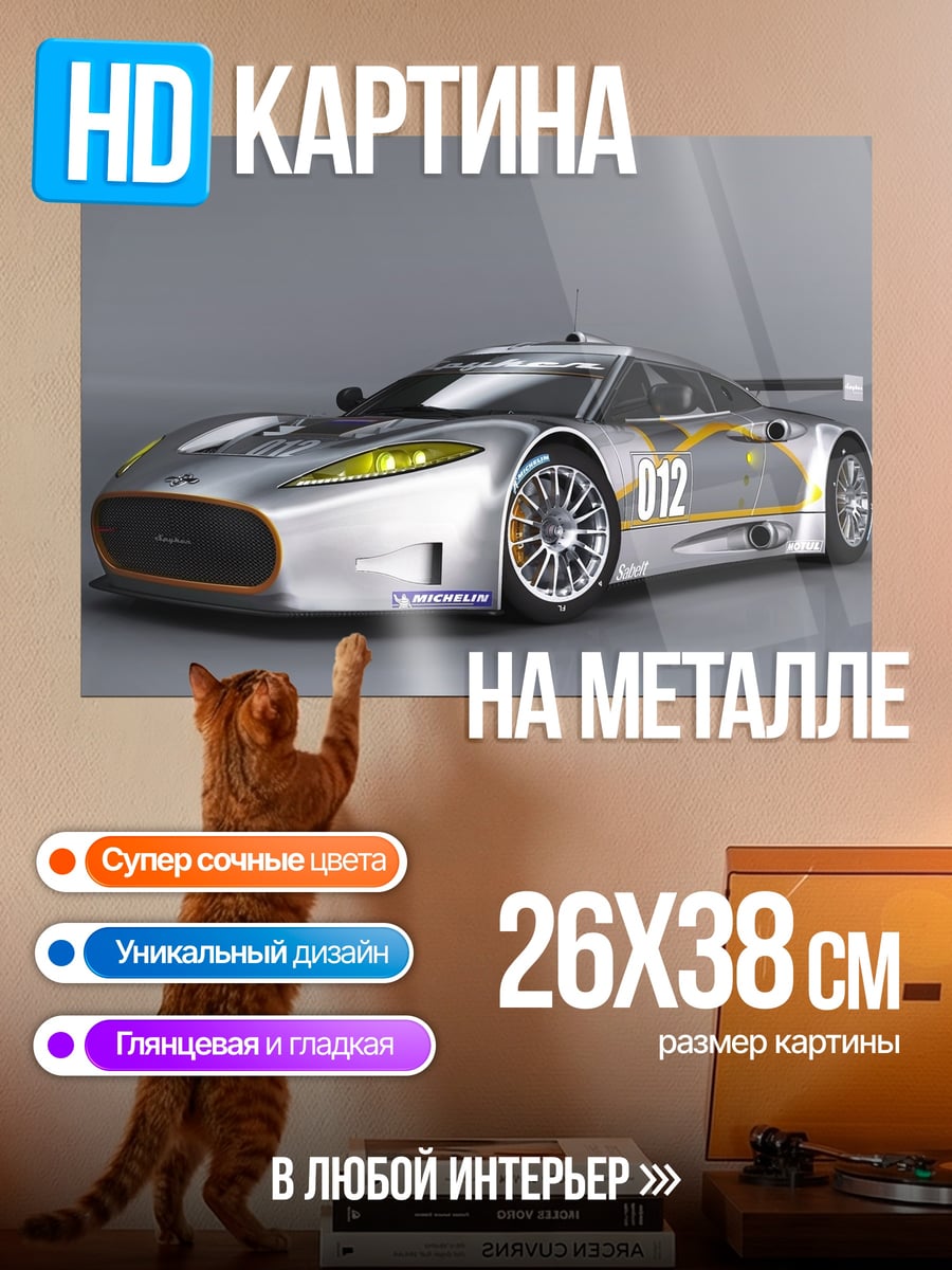 Картина на металле гоночный автомобиль