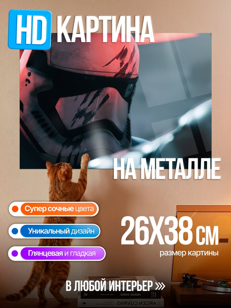 Картина на металле Штурмовик в шлеме