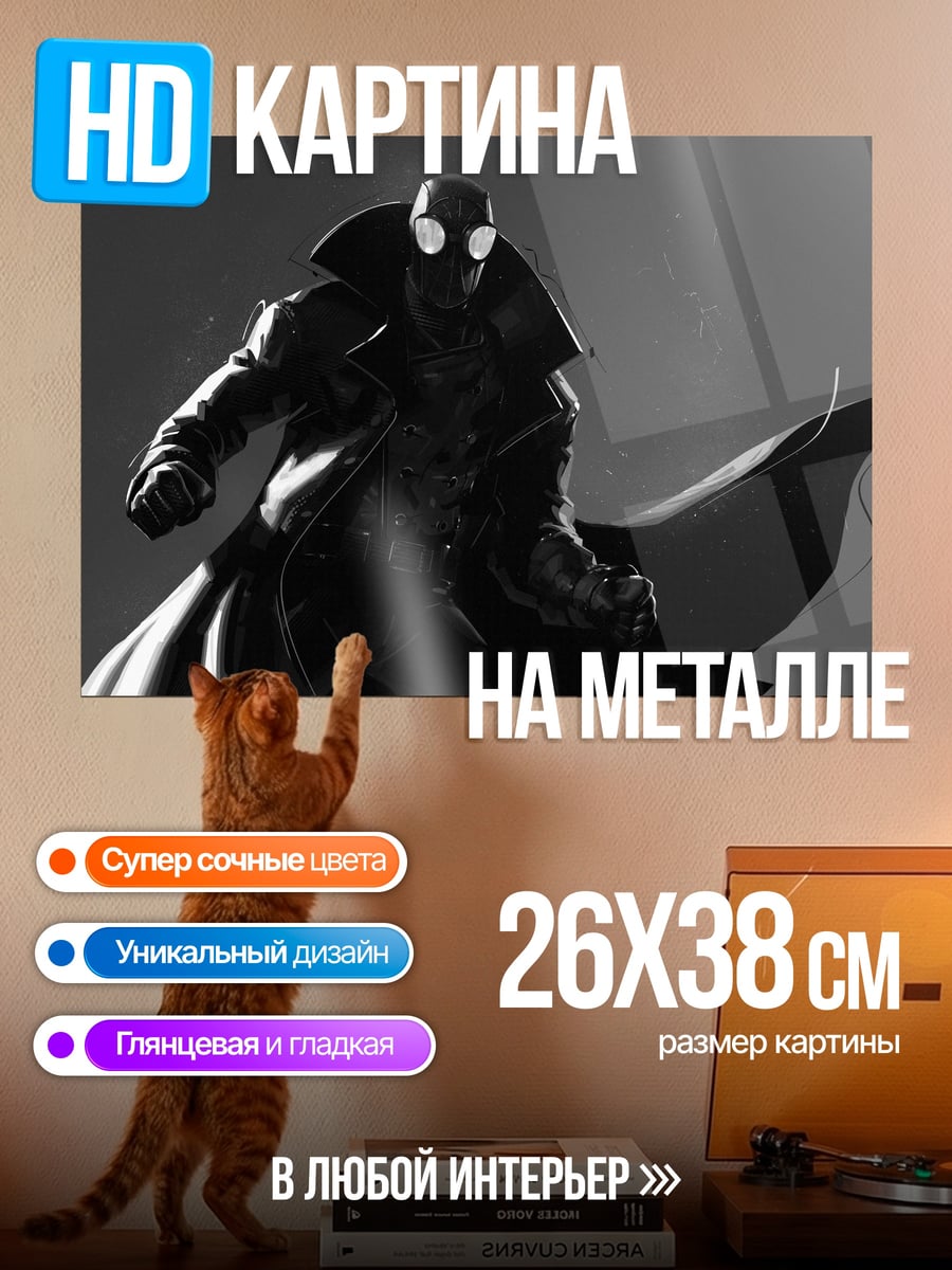 Картина на металле Человек в плаще