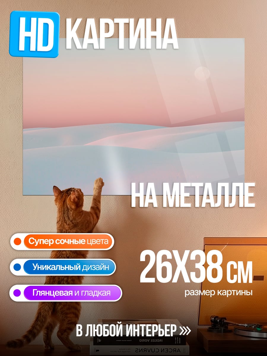Картина на металле Розовые дюны