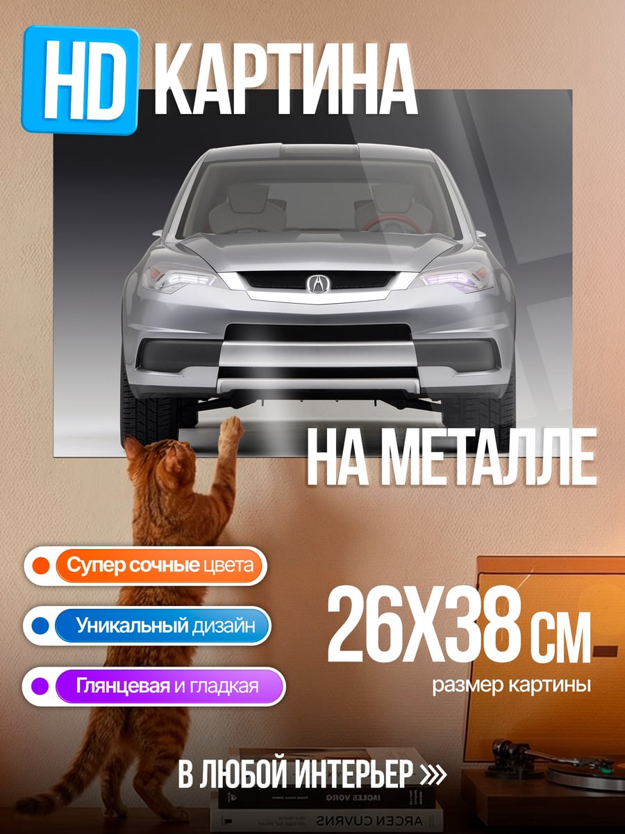 Картина на металле Передняя часть автомобиля