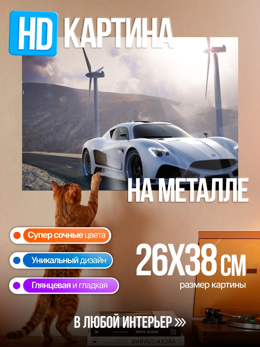 Картина на металле спортивный автомобиль