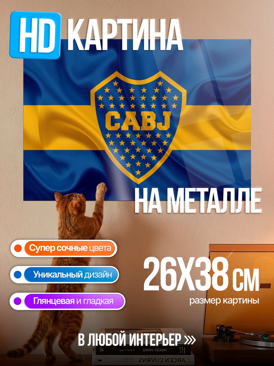 Картина на металле Флаг Бока Хуниорс