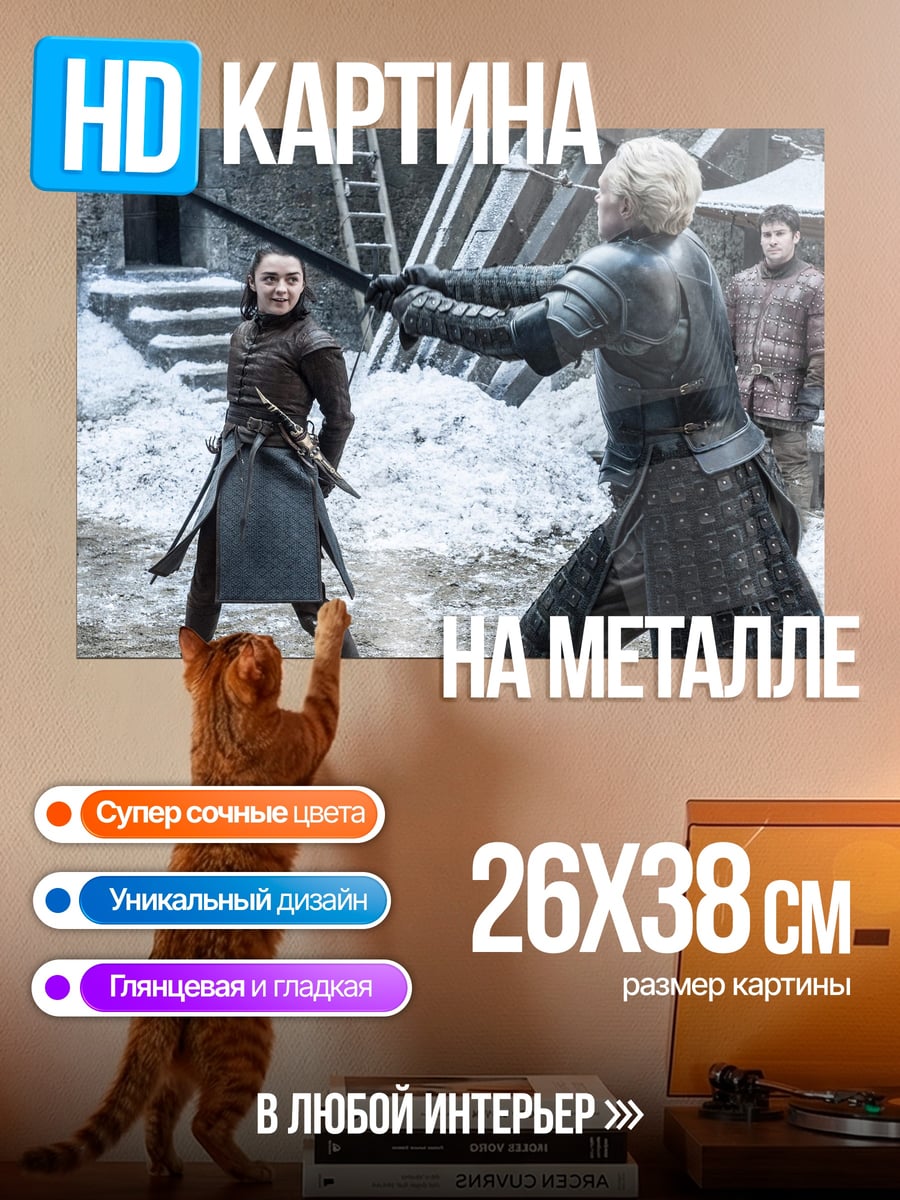 Картина на металле Битва Арья Старк