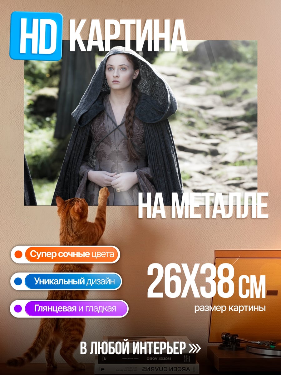 Картина на металле Женщина в плаще