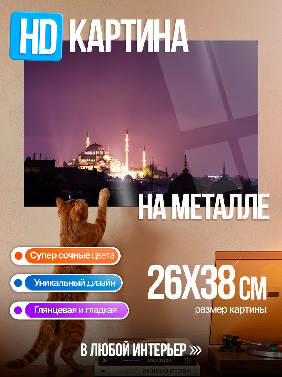 Картина на металле ночная мечеть