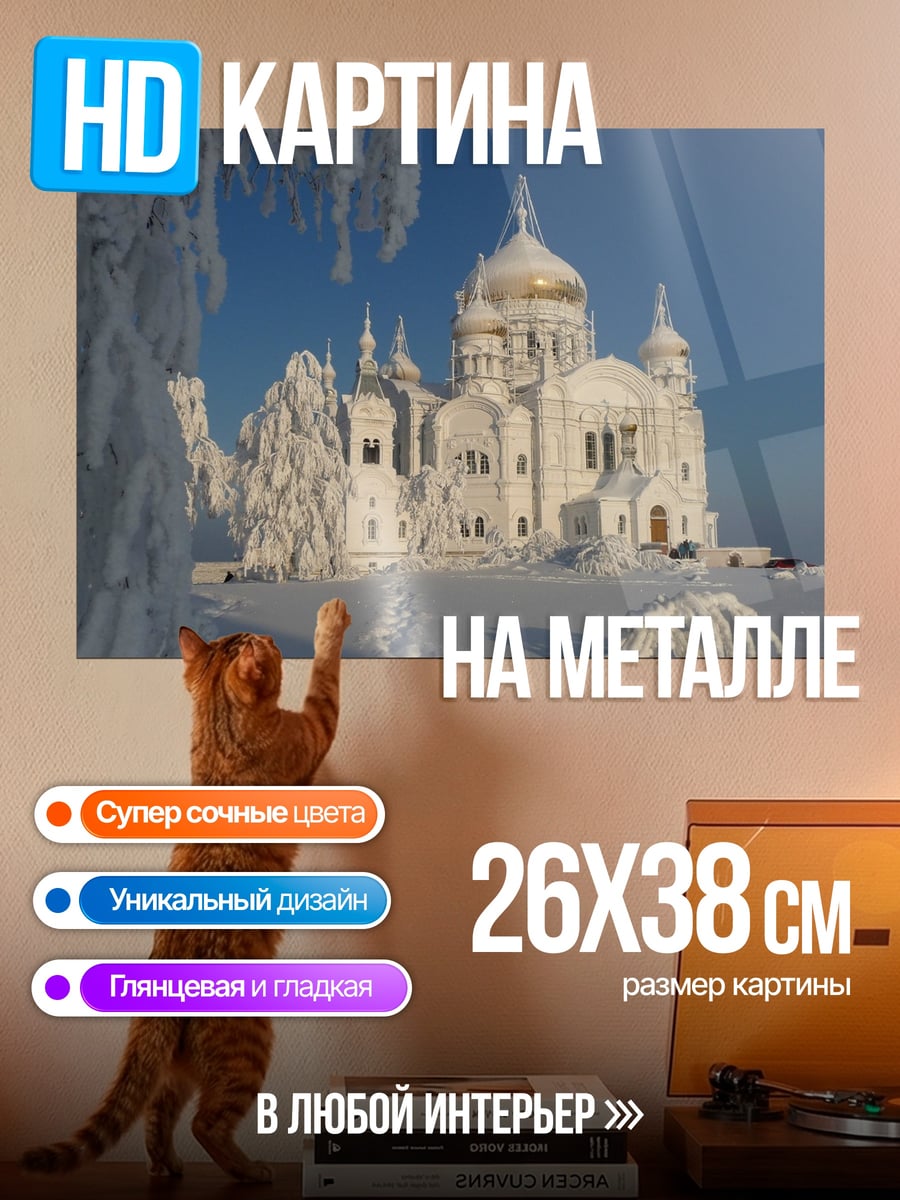Картина на металле Зимний собор