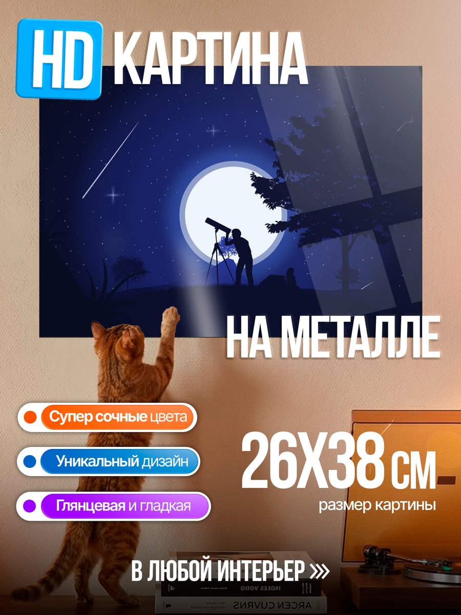 Картина на металле наблюдатель звездного неба