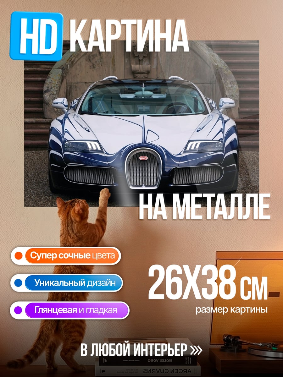 Картина на металле Bugatti Veyron