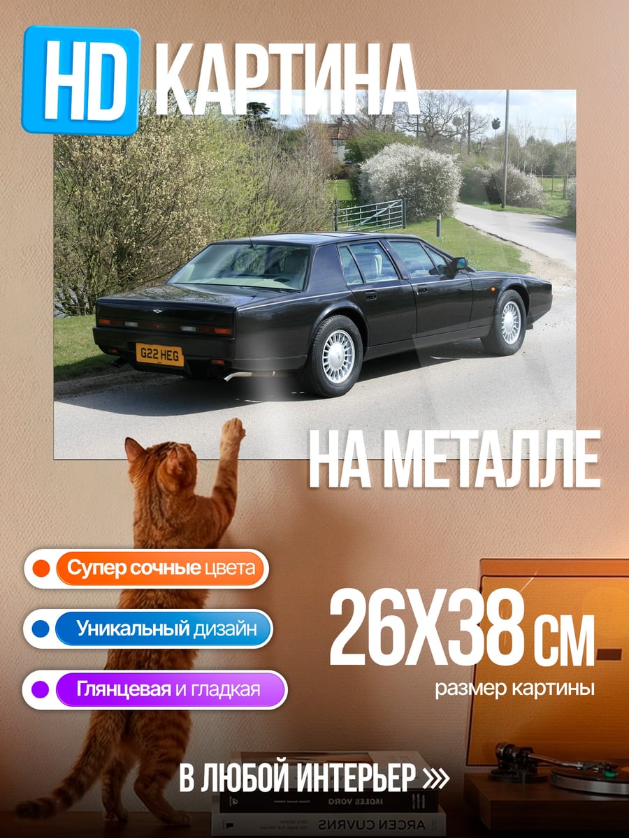 Картина на металле Черный седан