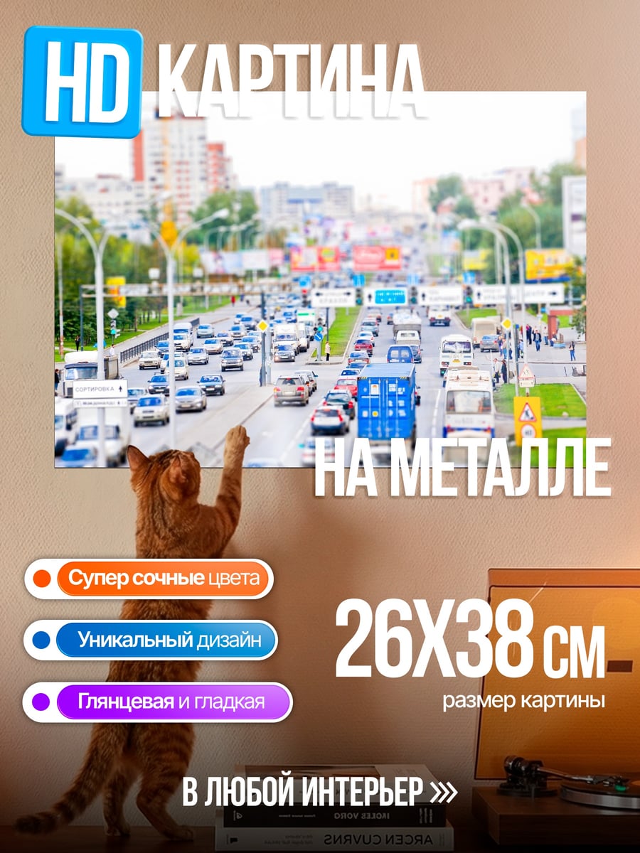 Картина на металле Городская пробка