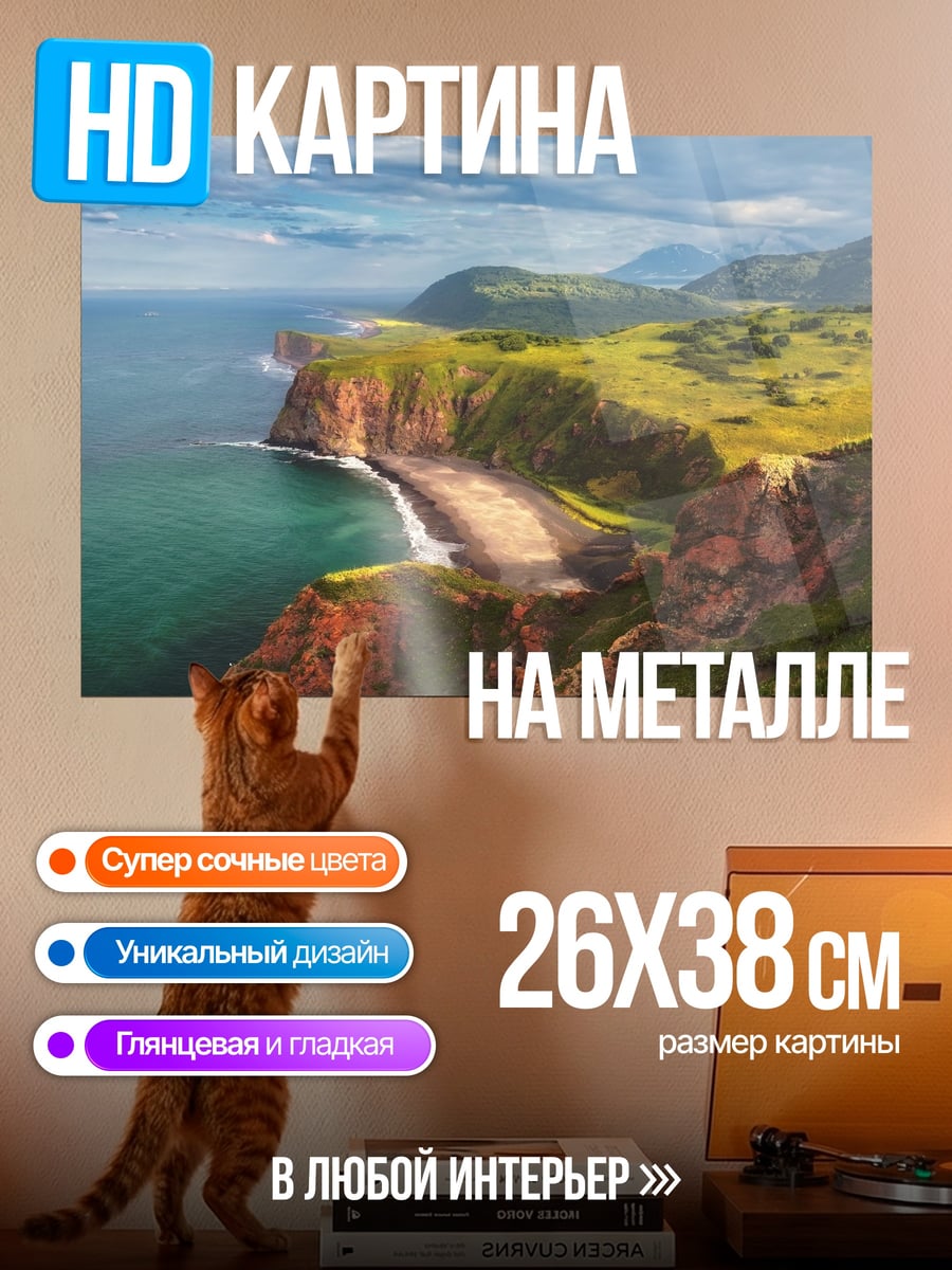 Картина на металле Берег моря скалы