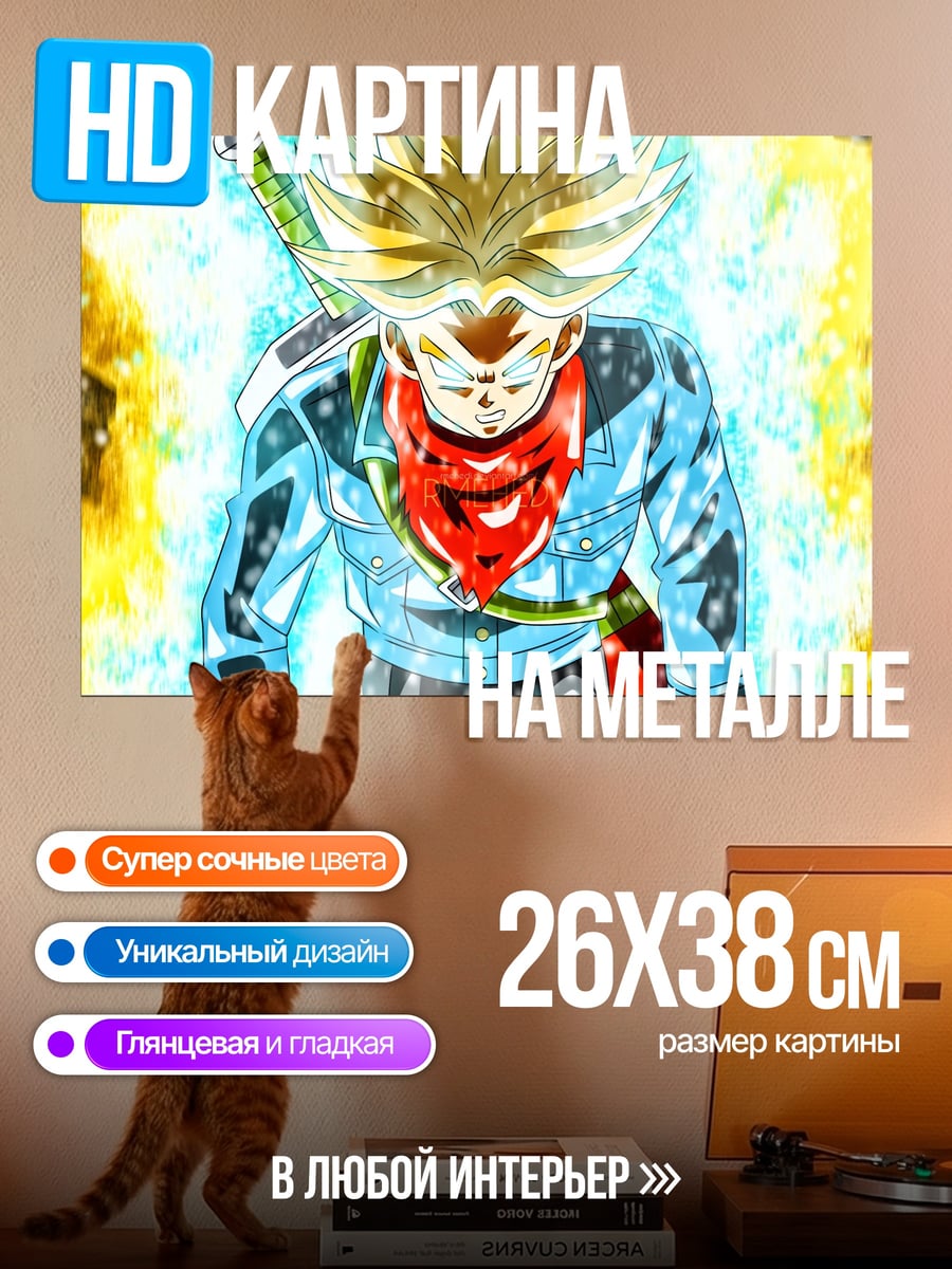 Картина на металле Транкс Супер Сайян