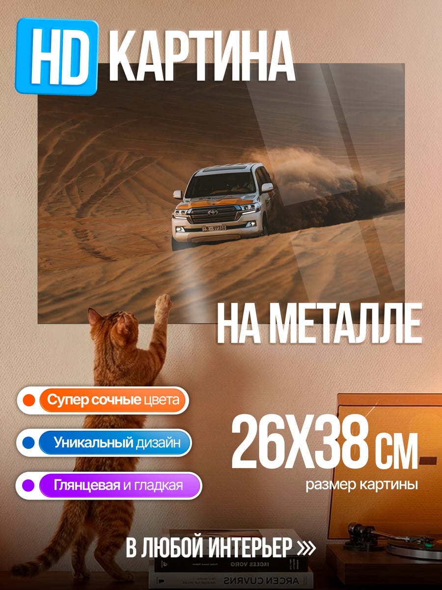 Картина на металле Внедорожник в пустыне