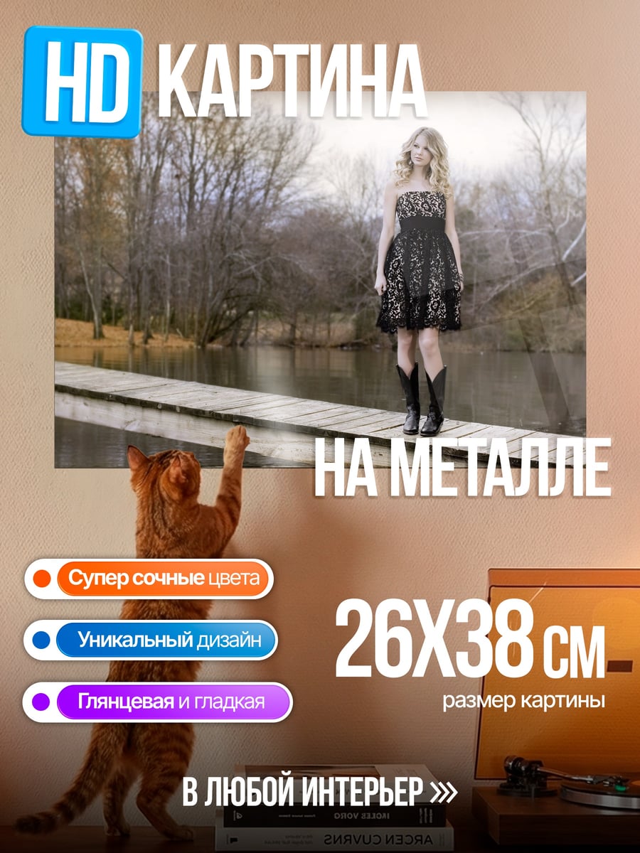 Картина на металле Девушка на мосту