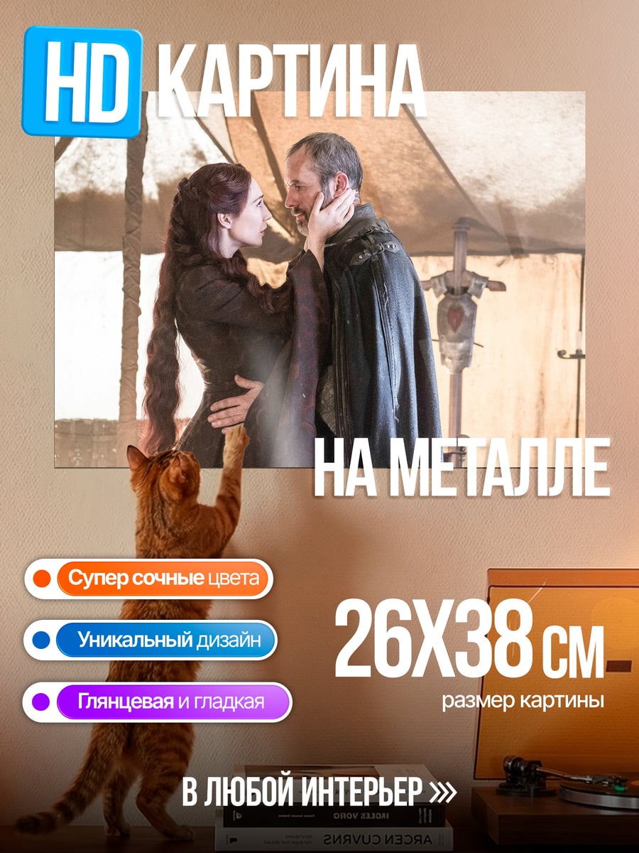 Картина на металле Пара в плащах