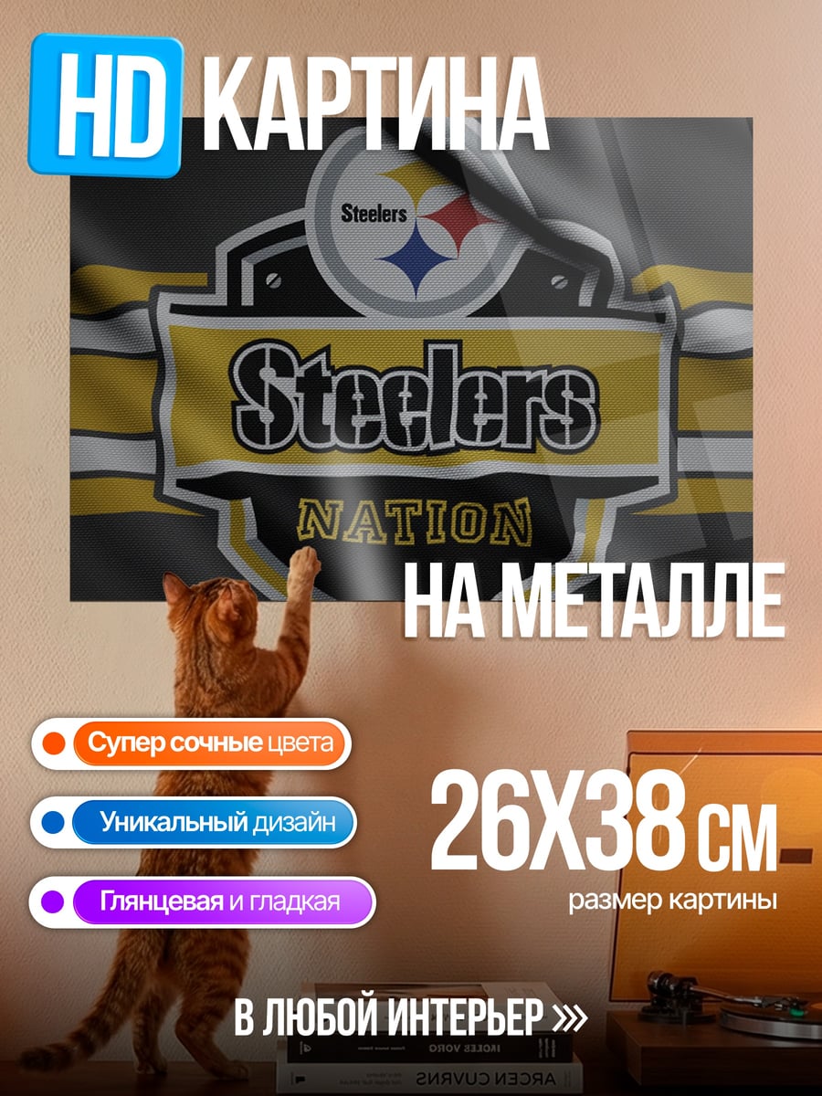Картина на металле логотип Steelers Nation