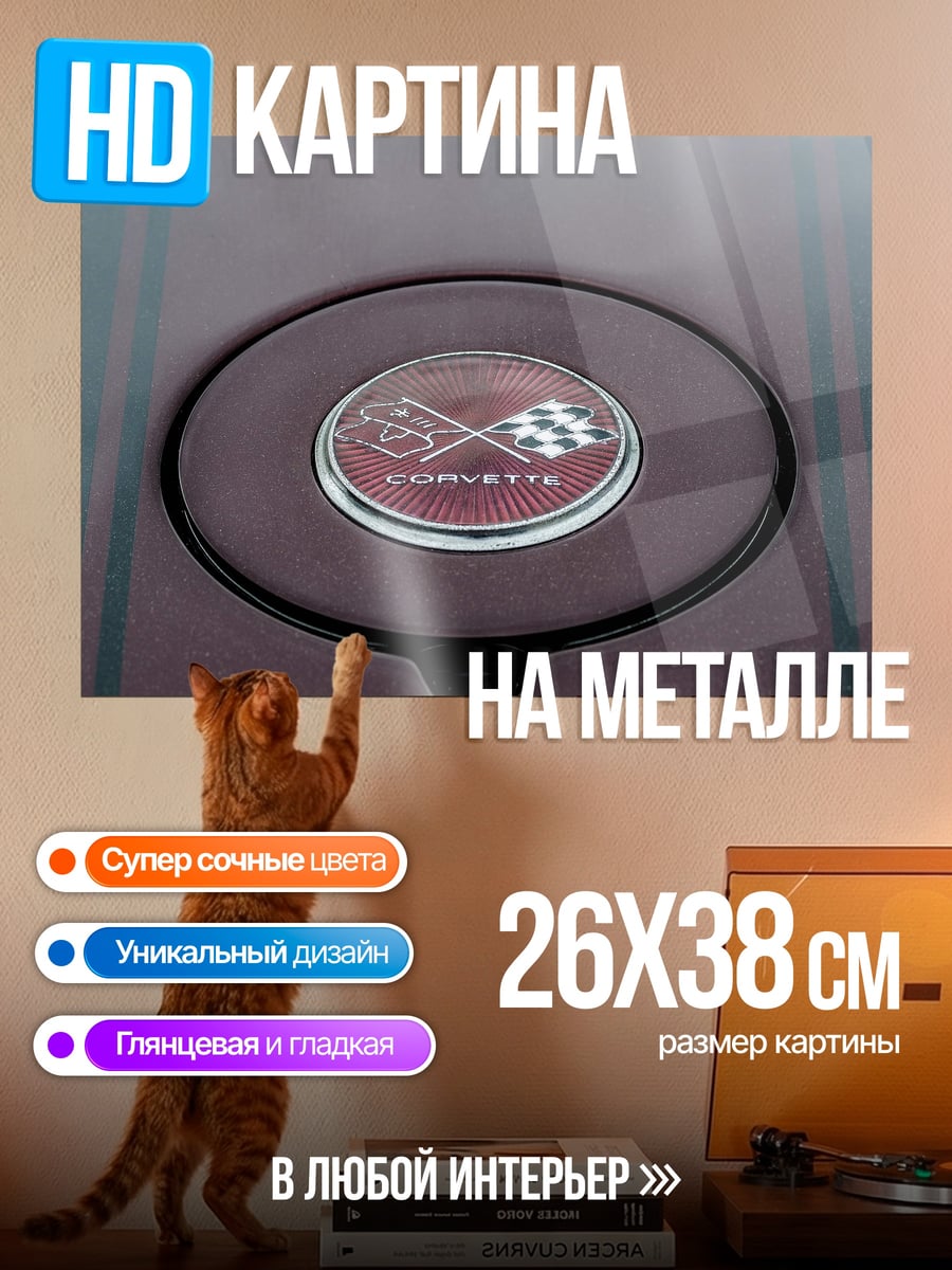 Картина на металле логотип корвет