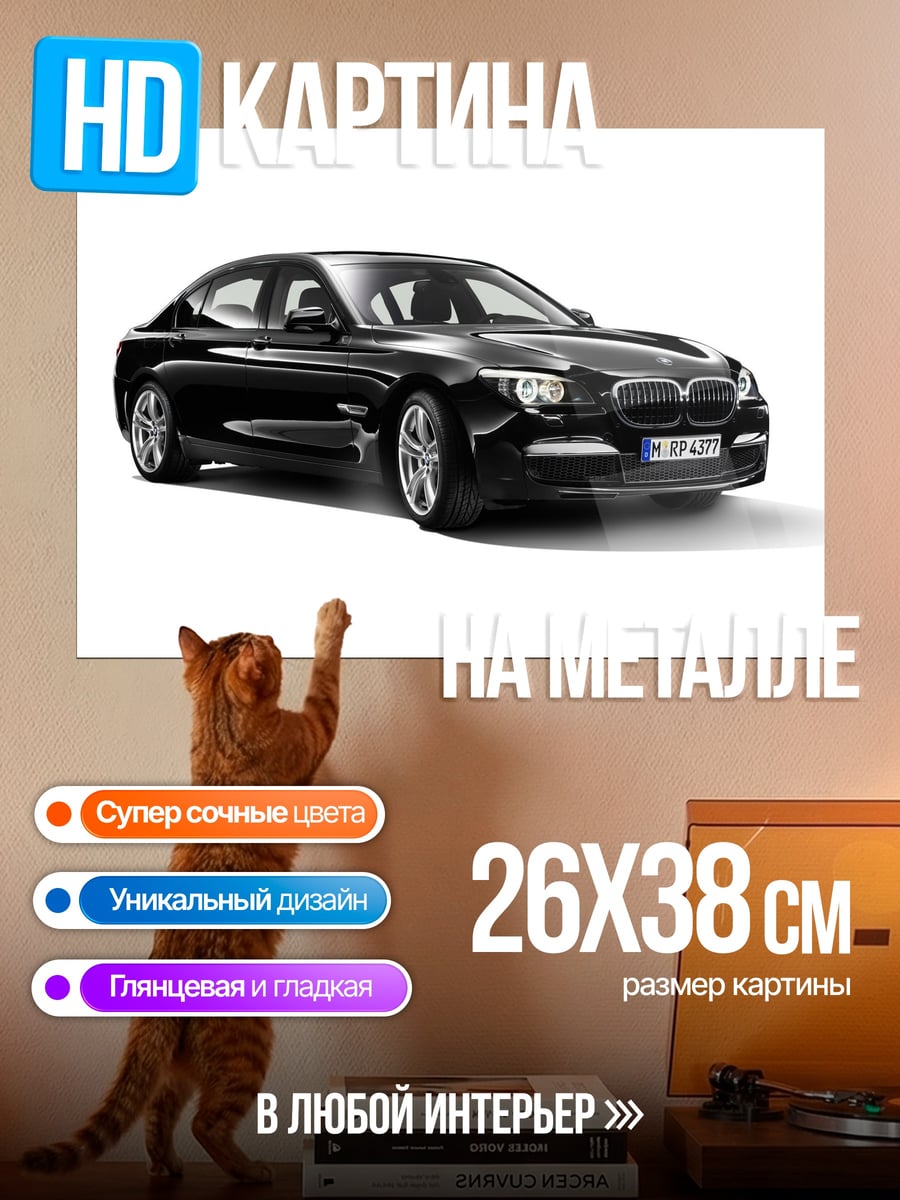 Картина на металле черный бмв