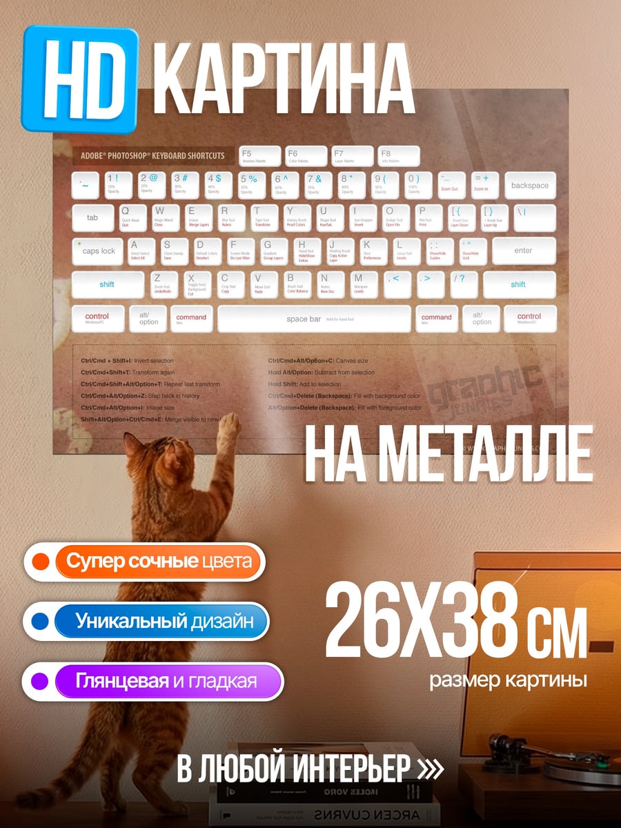 Картина на металле Клавиатура