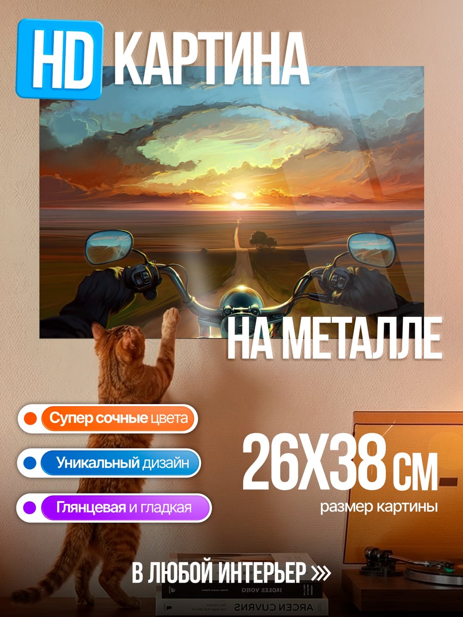 Картина на металле путешествие на закате