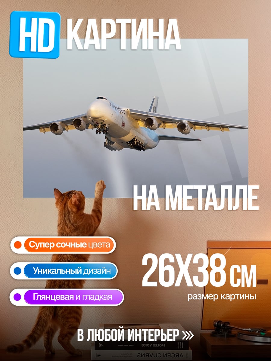 Картина на металле Грузовой самолет Ан-124