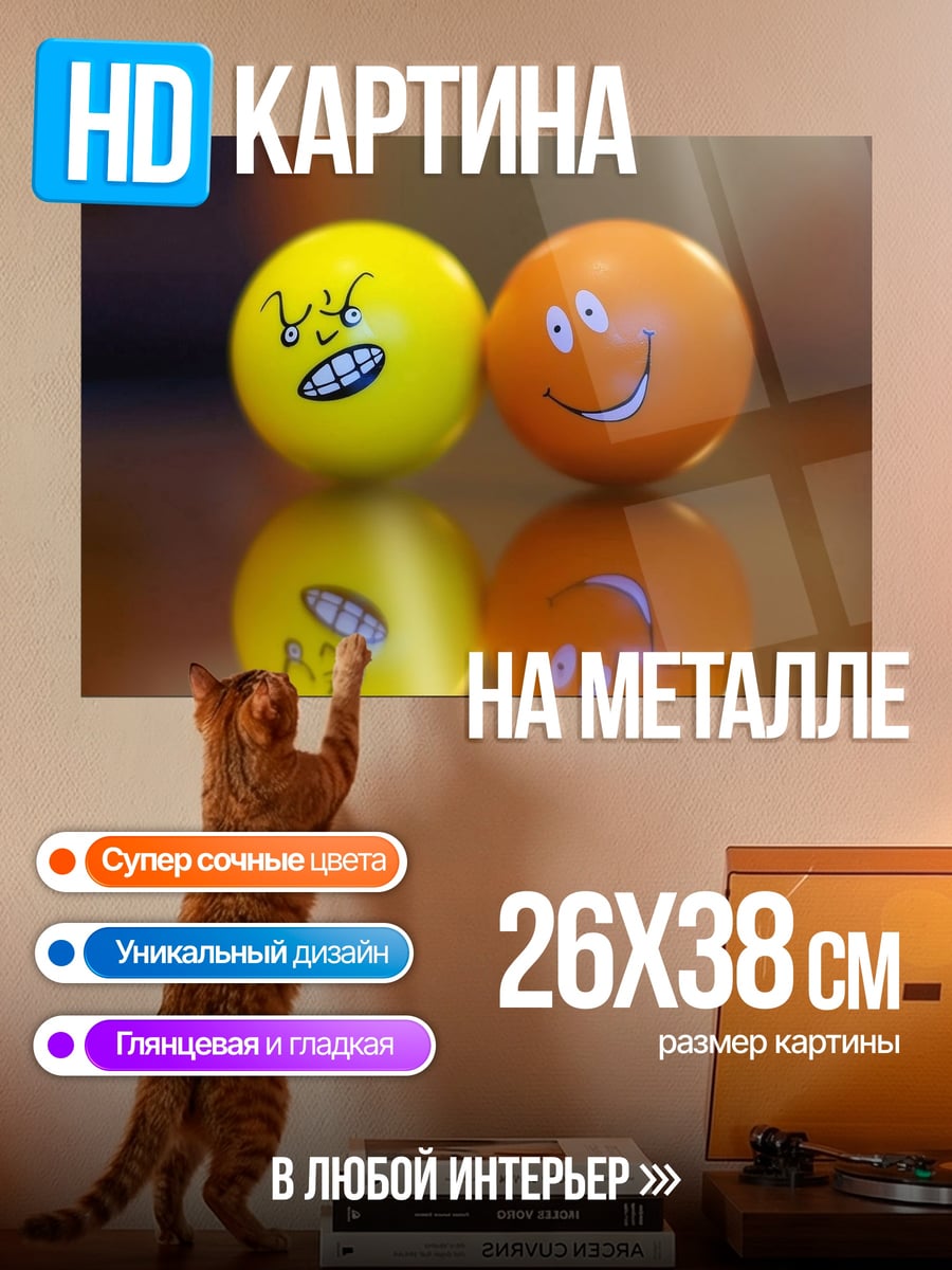 Картина на металле Два смайлика