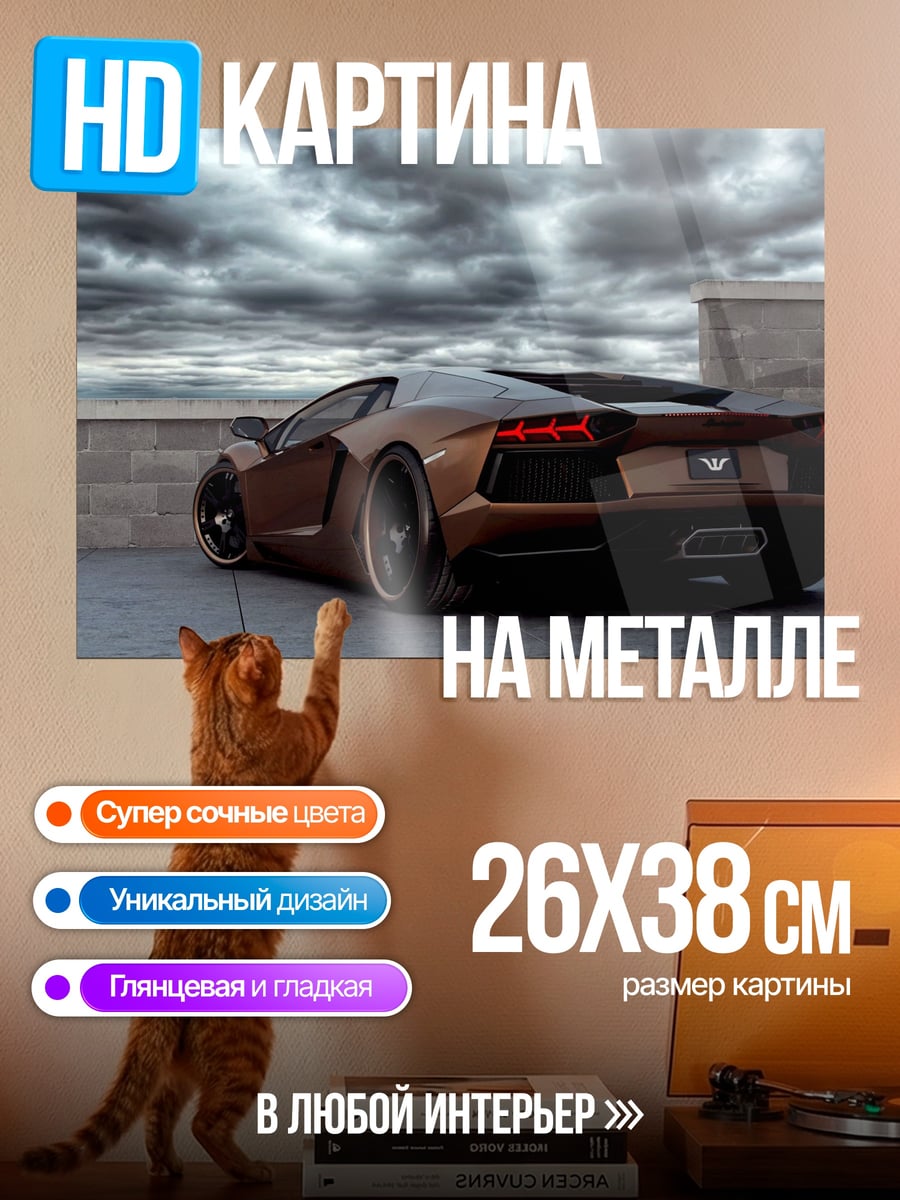 Картина на металле Спортивный автомобиль