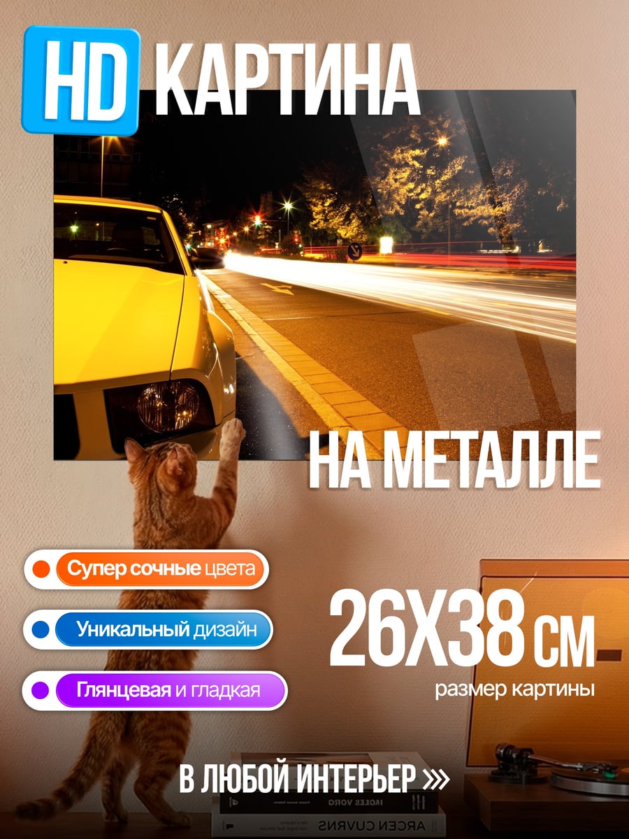 Картина на металле Ночная поездка