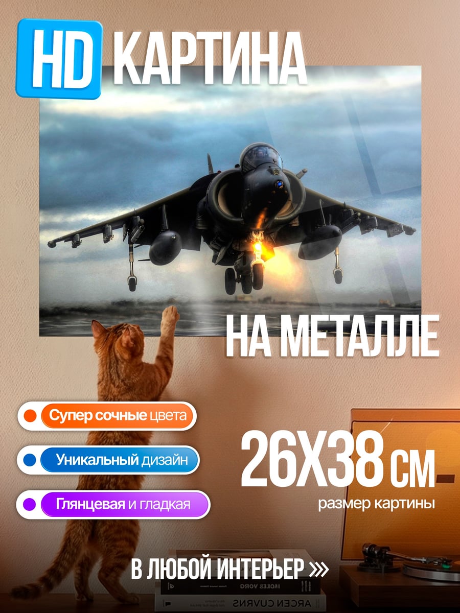 Картина на металле самолет на взлете