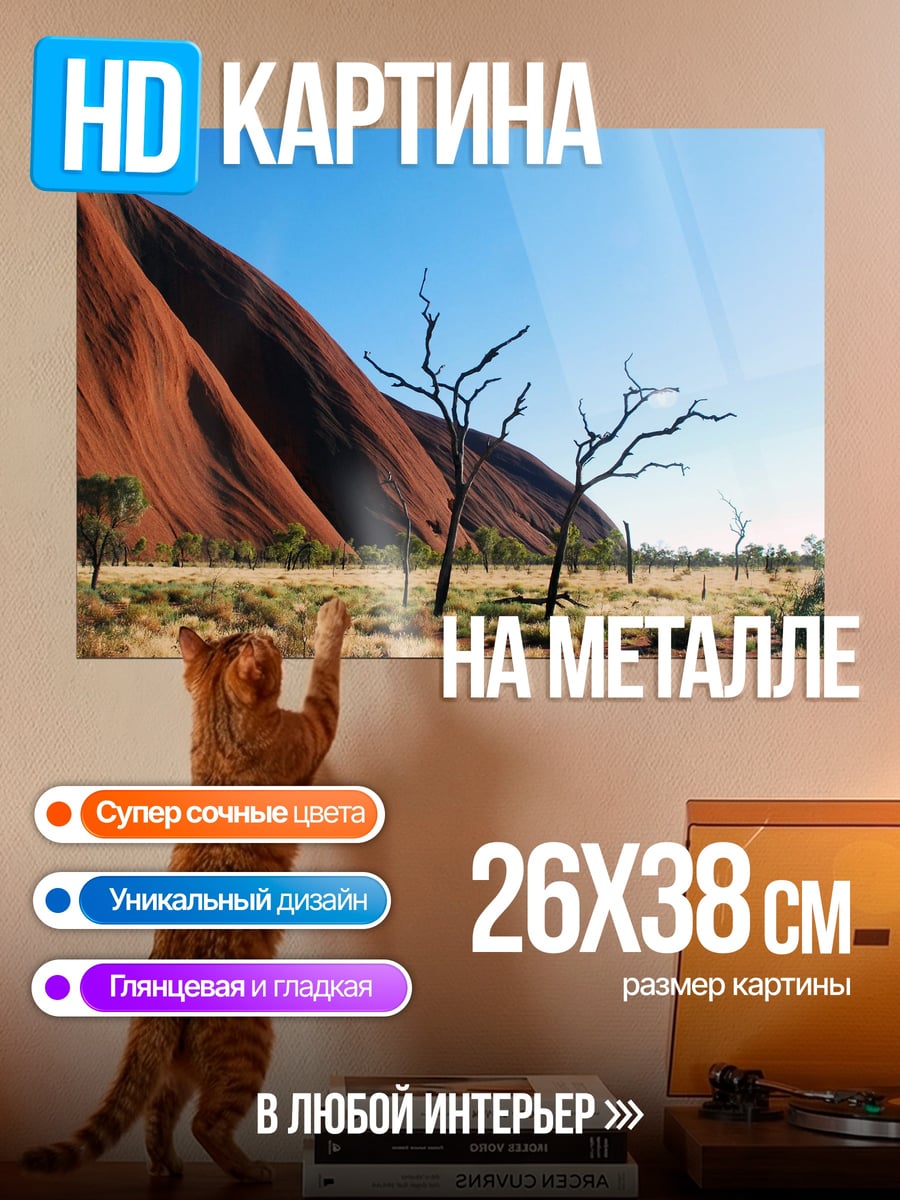 Картина на металле Австралийская пустыня Улуру