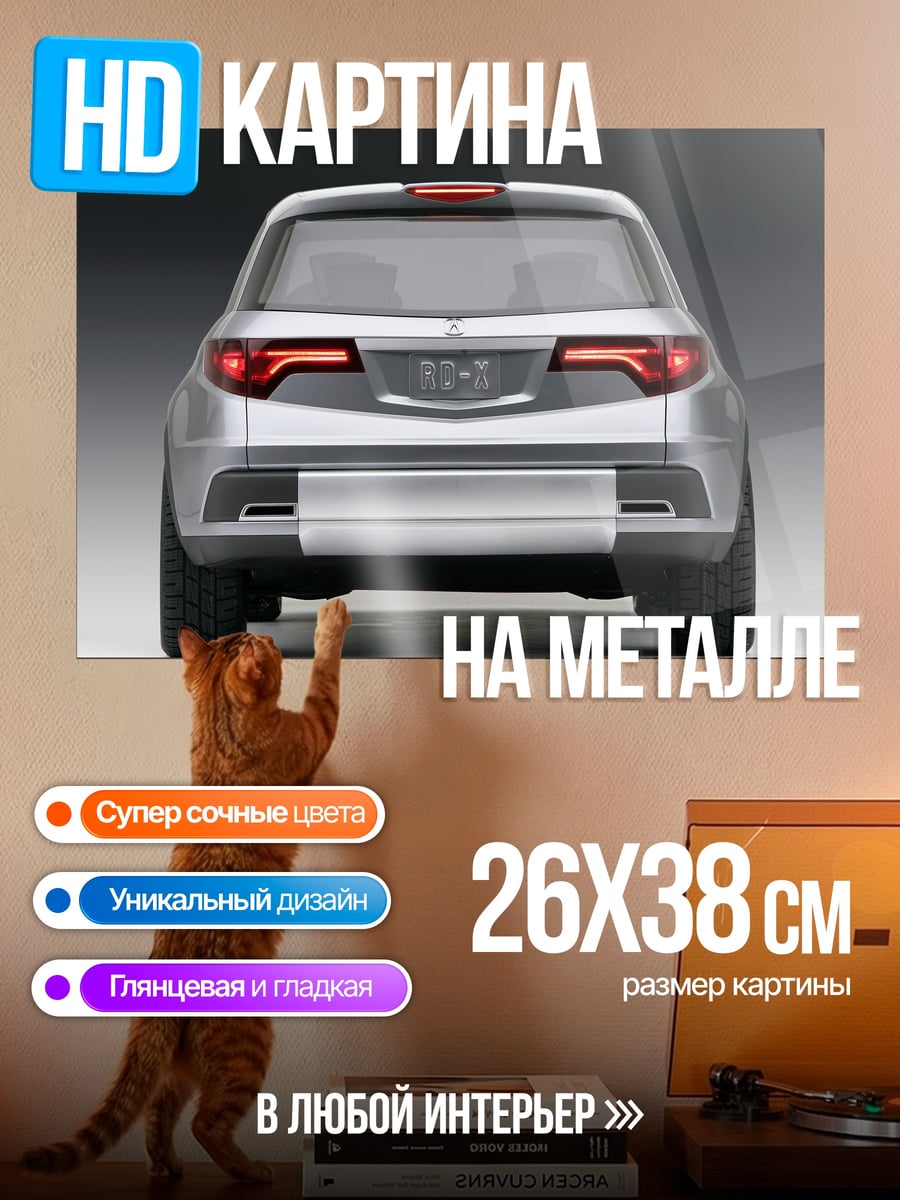 Картина на металле Задняя часть автомобиля