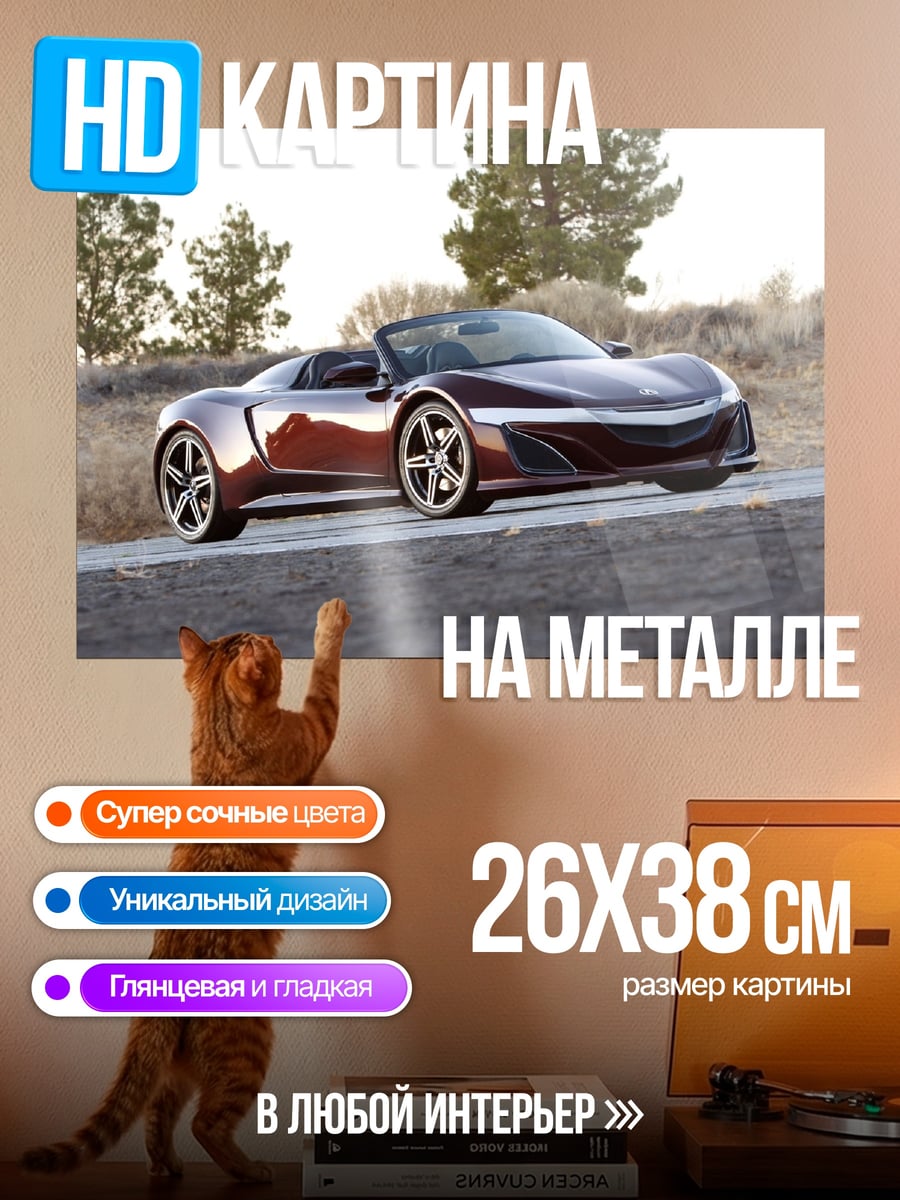 Картина на металле Спортивный кабриолет