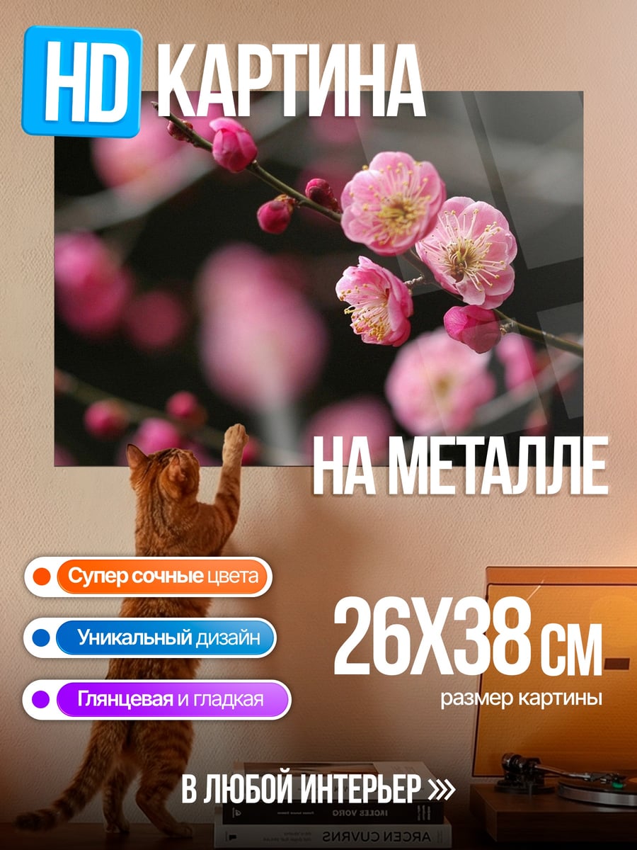 Картина на металле Цветущая сакура