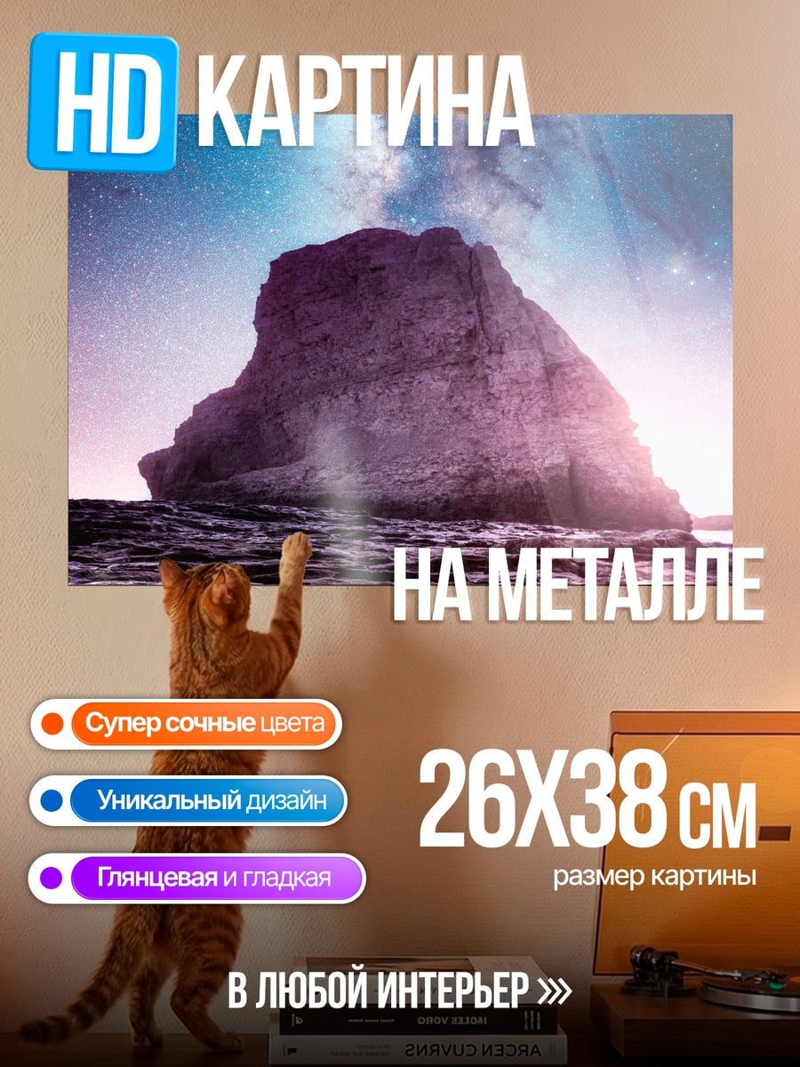 Картина на металле Звездная скала