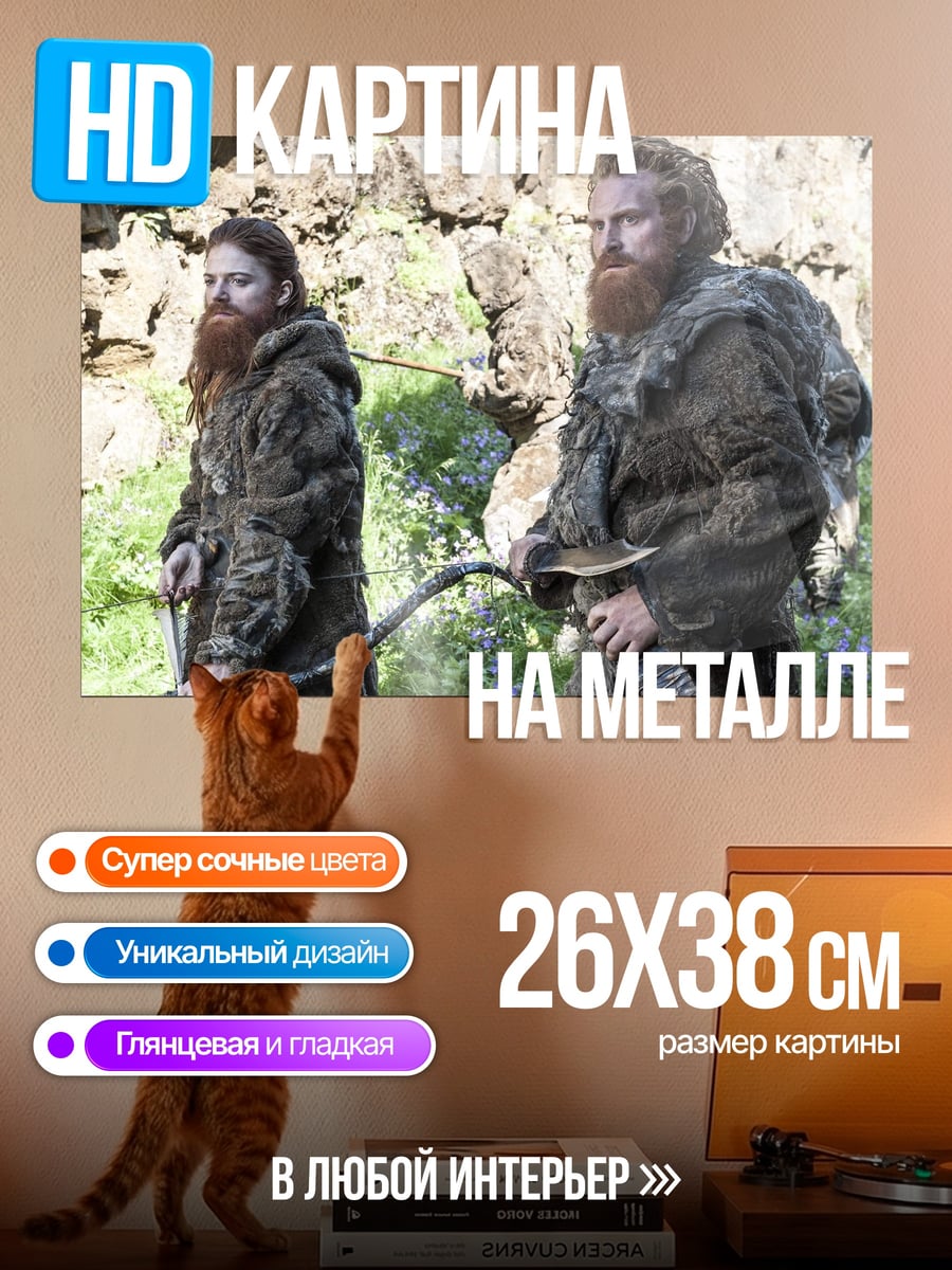 Картина на металле Викинги с бородой