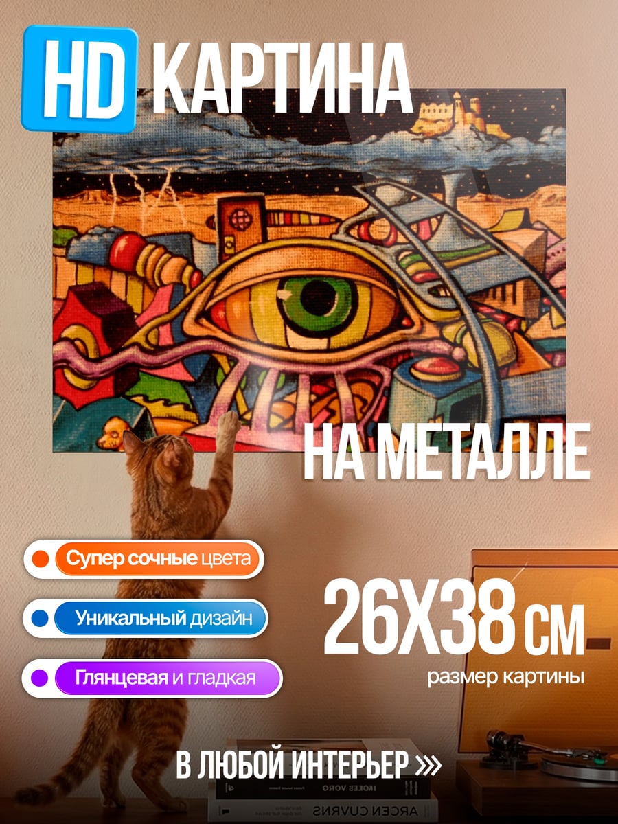 Картина на металле Психоделический глаз