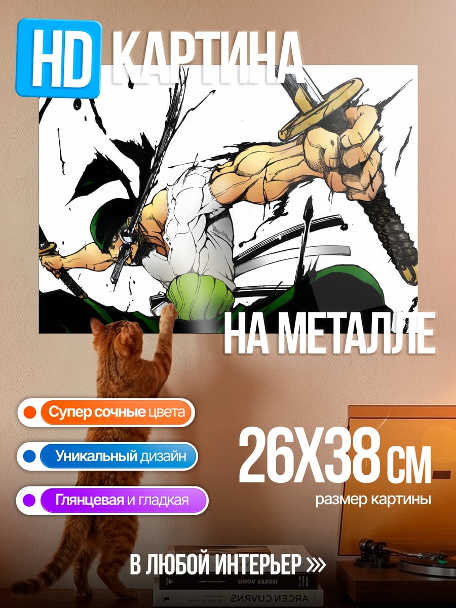 Картина на металле Зоро из Ван Пис