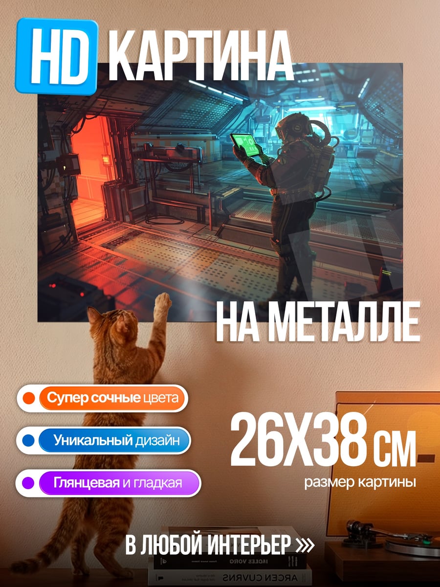 Картина на металле Космический корабль