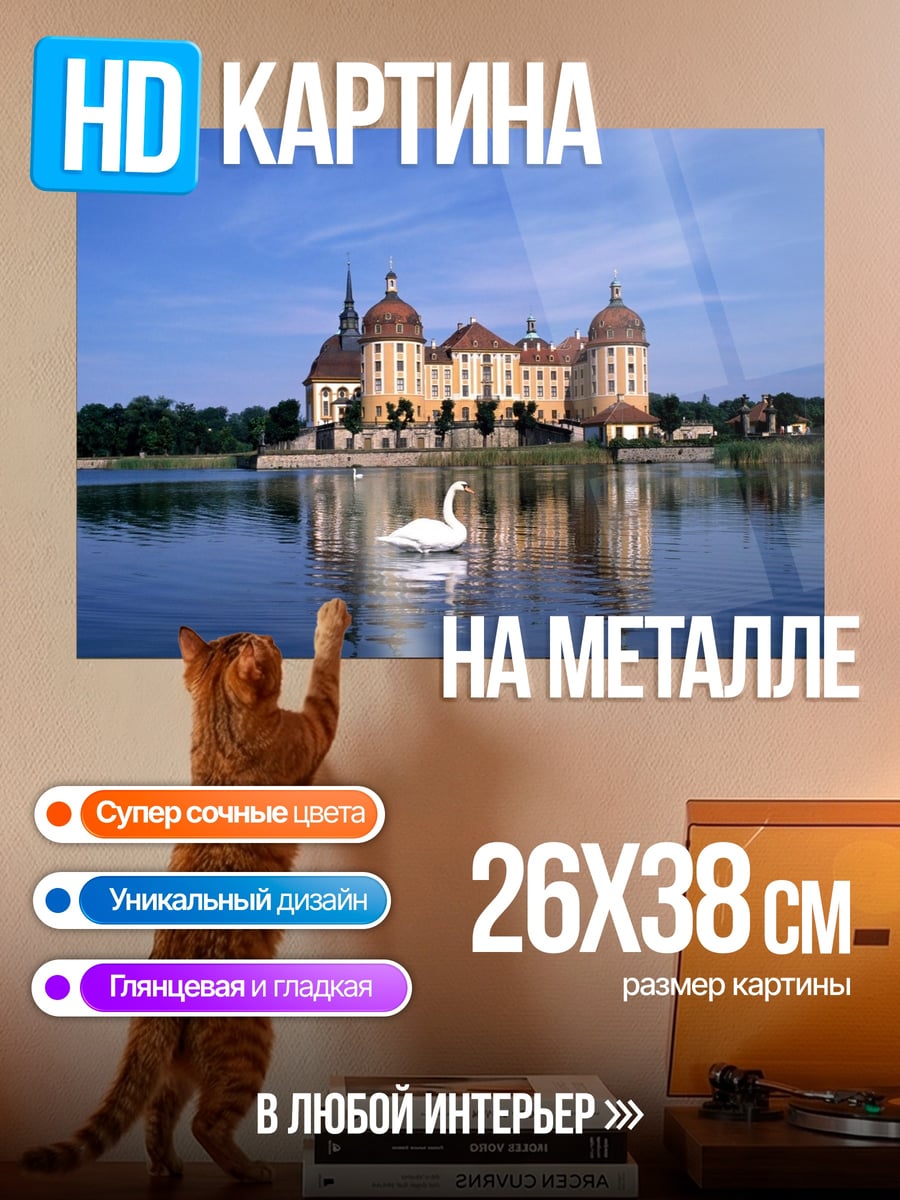 Картина на металле замок на воде
