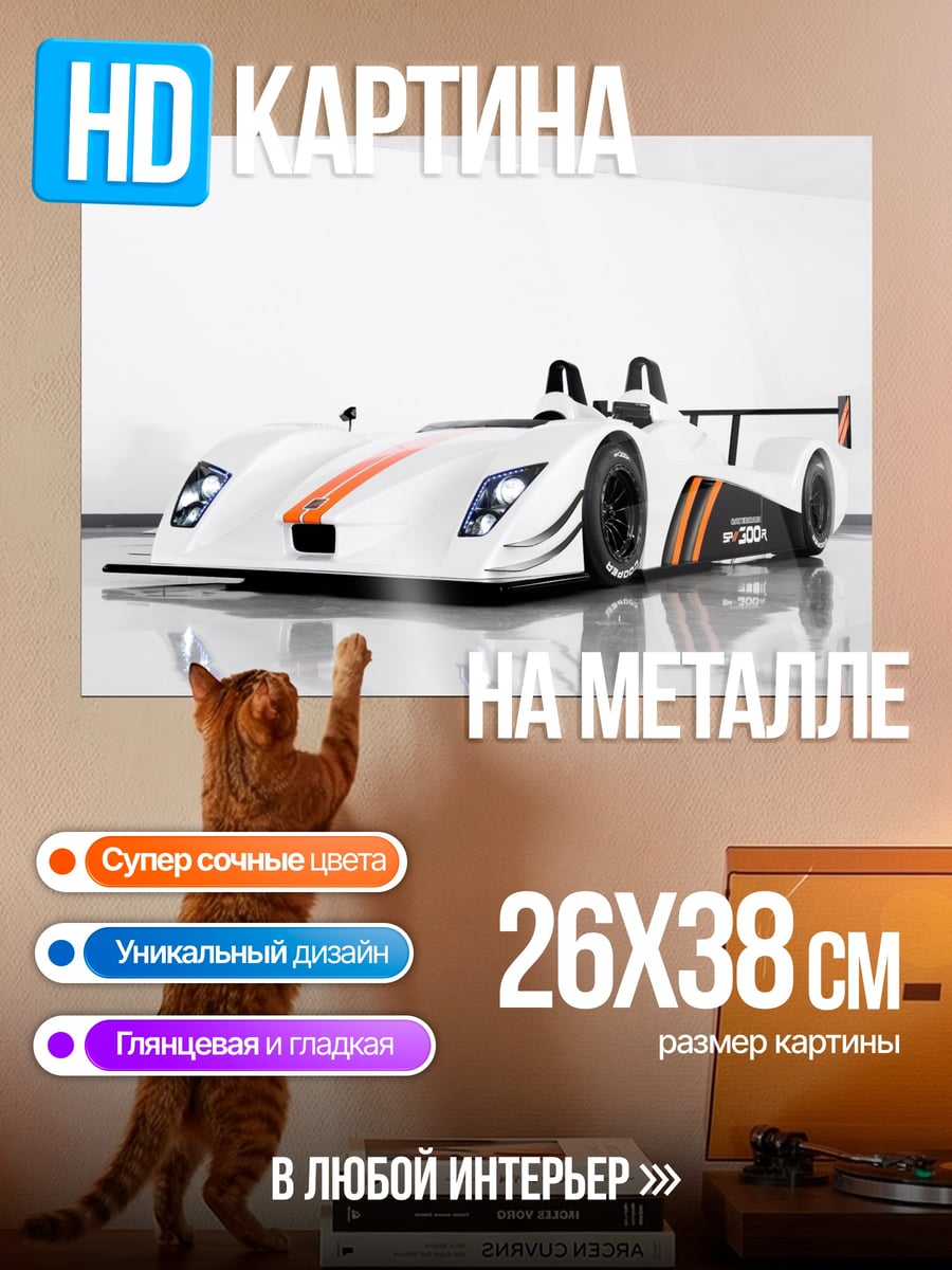 Картина на металле Гоночный автомобиль