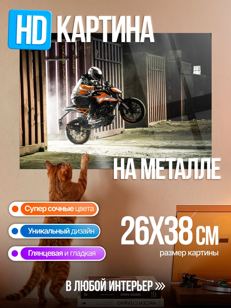 Картина на металле мото трюк