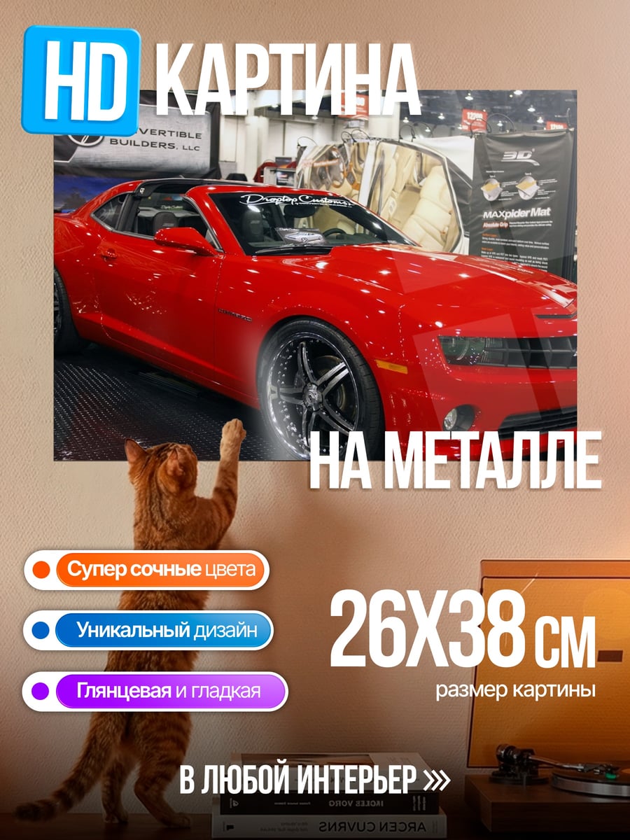 Картина на металле Красный спорткар
