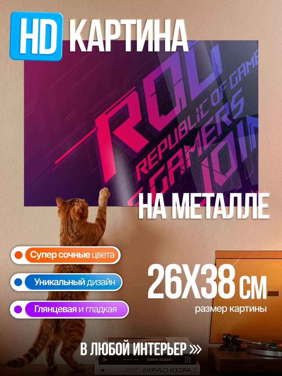 Картина на металле Republic of Gamers