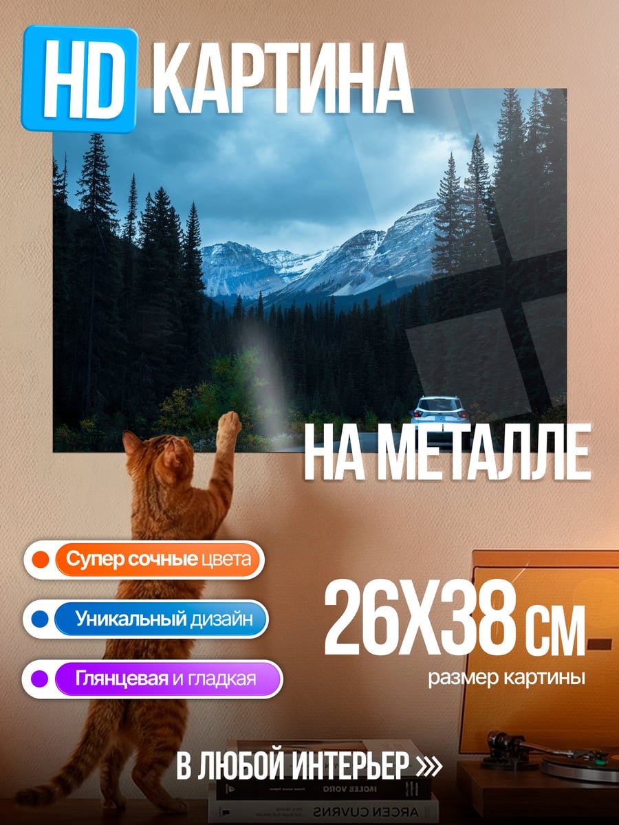 Картина на металле Путешествие в горы
